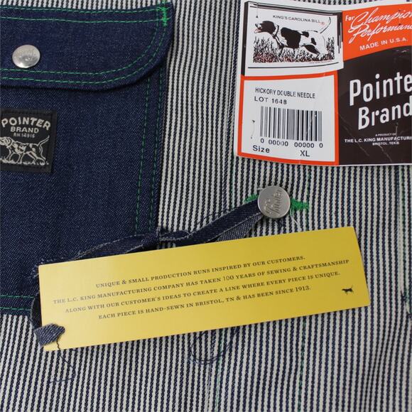 XL PointerBrand LCKing HickoryStripe ChoreCoat DoubleNeedle GreenStitch USA - Picture 5 of 16